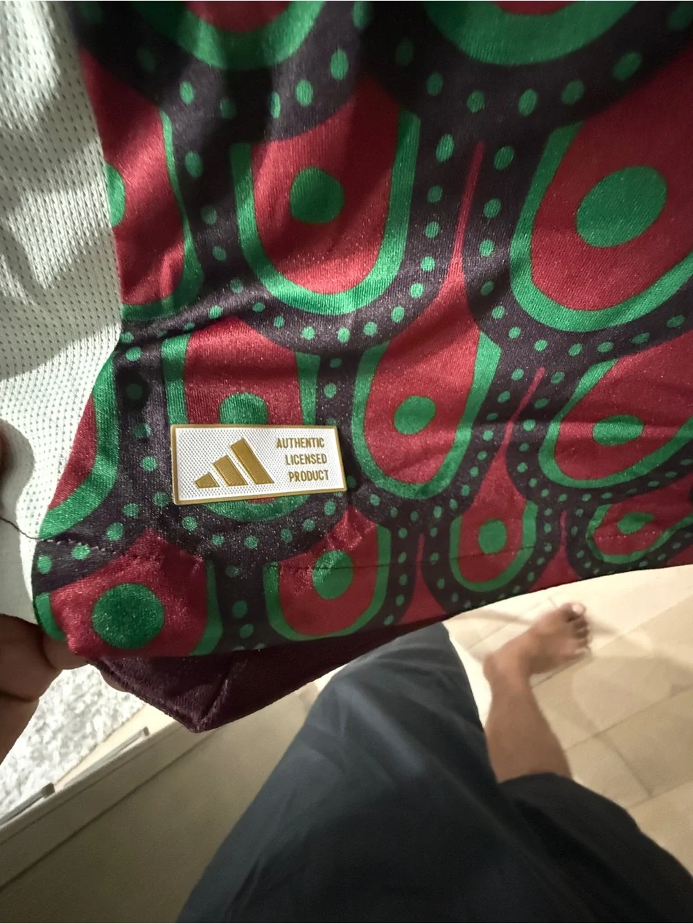 adidas Mexico Patterned Soccer Jersey - Green & Maroon